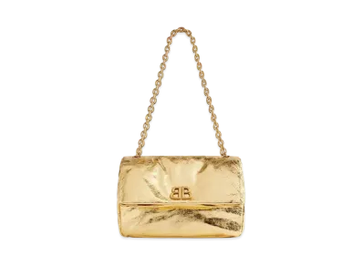 BALENCIAGA Monaco Small Chain Bag Metallized "Gold"