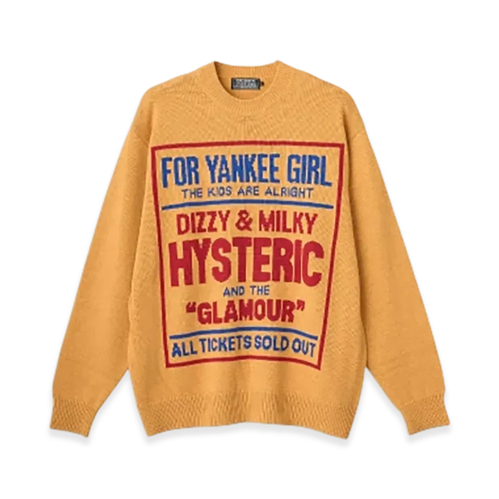 HYSTERIC GLAMOUR Dizzy & Milky Knit Sweater "Yellow"