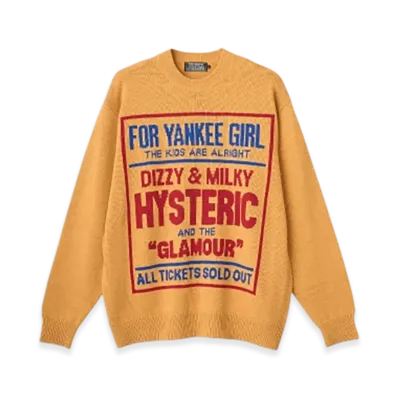 HYSTERIC GLAMOUR Dizzy & Milky Knit Sweater "Yellow"