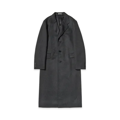 AURALEE Women's Cashmere Moleskin Long Coat "Top Charcoal"