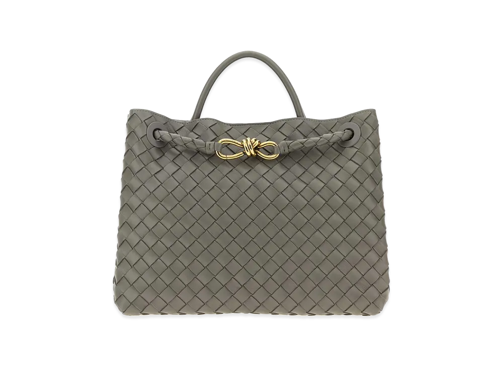 Bottega Veneta Women's Leather Andiamo Medium Handbag "Gray/Dark Grey"