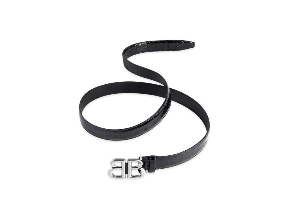 BALENCIAGA Monaco Belt Crocodile Embossed "Black"