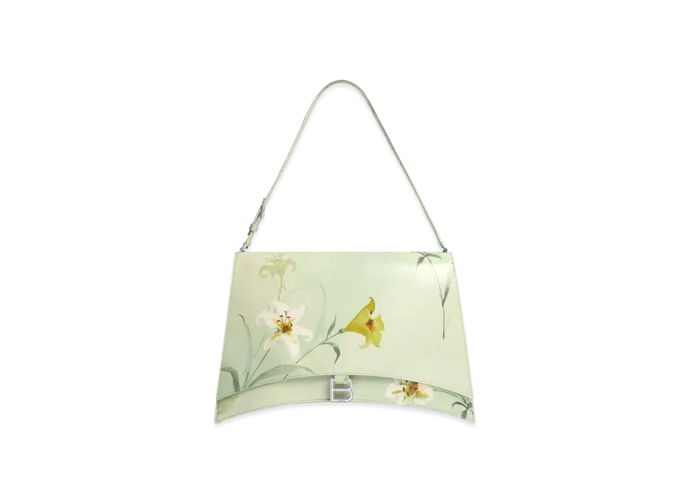 BALENCIAGA Crash Lily's Print Large Shoulder Bag "Green"