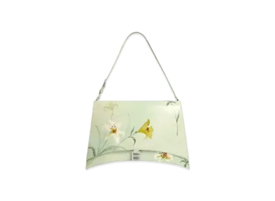 BALENCIAGA Crash Lily's Print Large Shoulder Bag "Green"