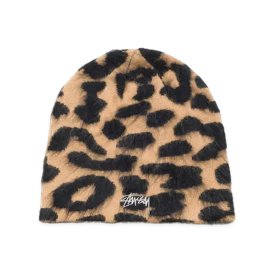 Stussy Cashmere Leopard Skullcap "Caramel"