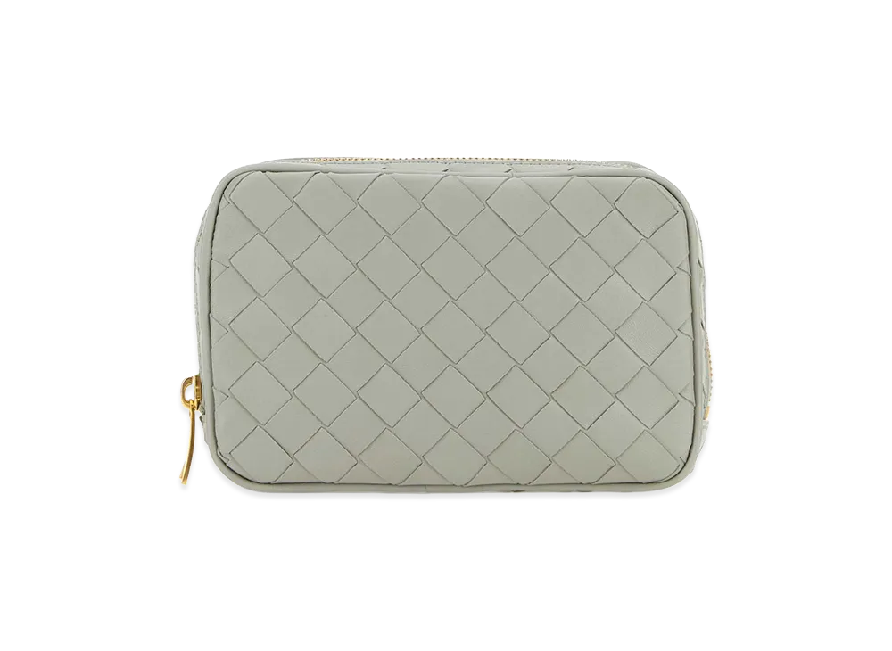 Bottega Veneta Women's Leather Small Pouch "Light Grey"