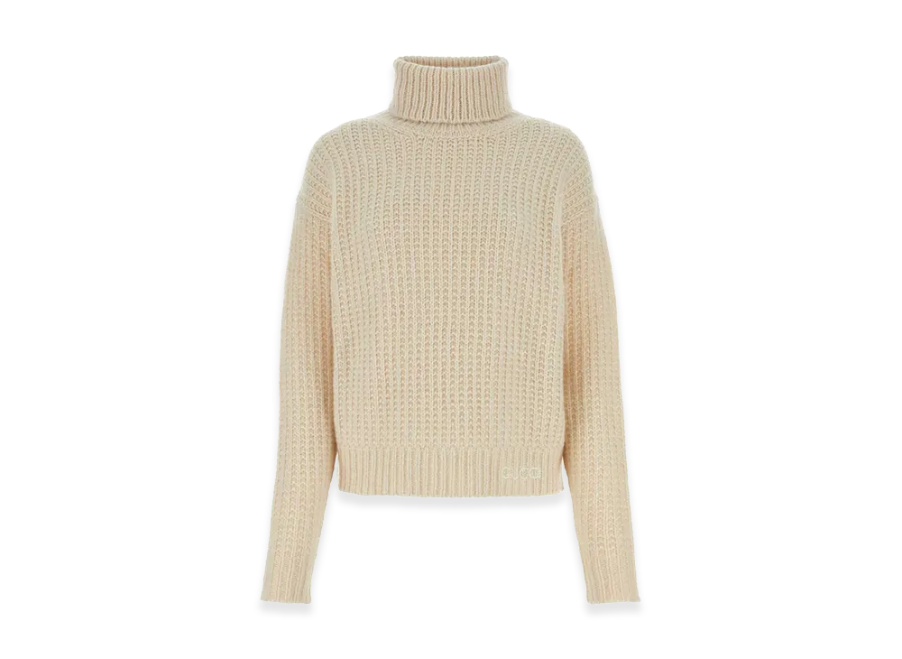 GUCCI Women's Silk and Cashmere Turtleneck Sweater "Beige"