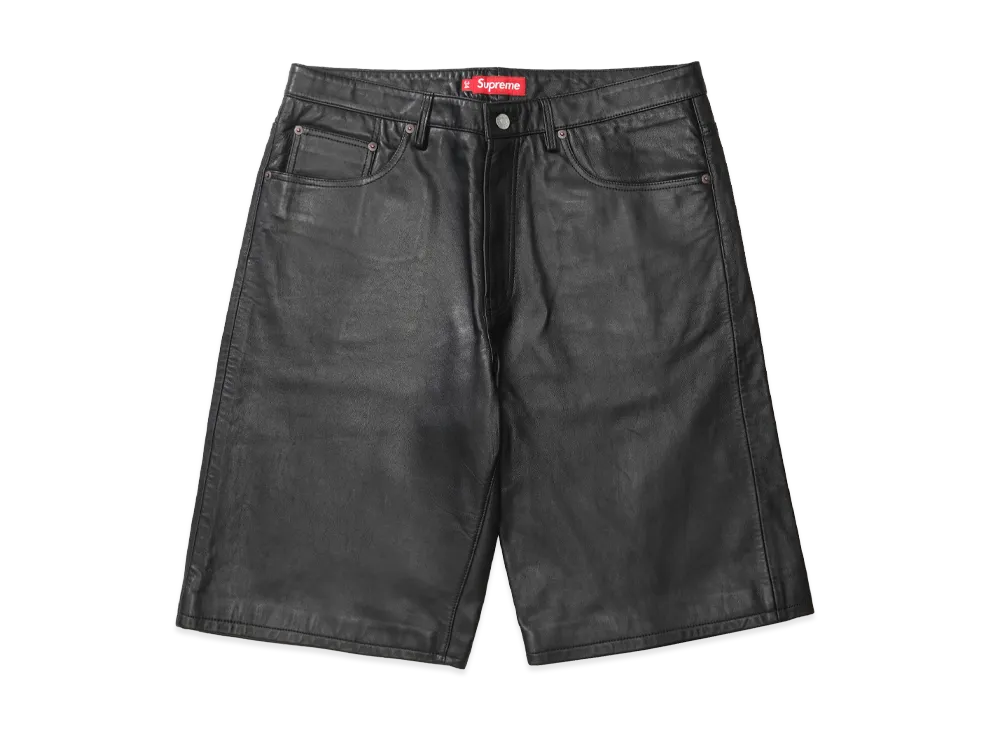 シュプリーム バギー レザー ショートパンツ "ブラック" (25SS)