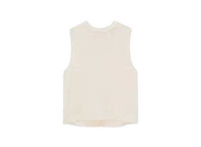 Saint Laurent Women's Tank Top in Silk Satin "Craie"
