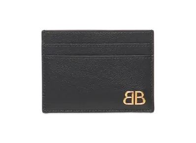 BALENCIAGA Monaco Card Holder with Logo "Black"