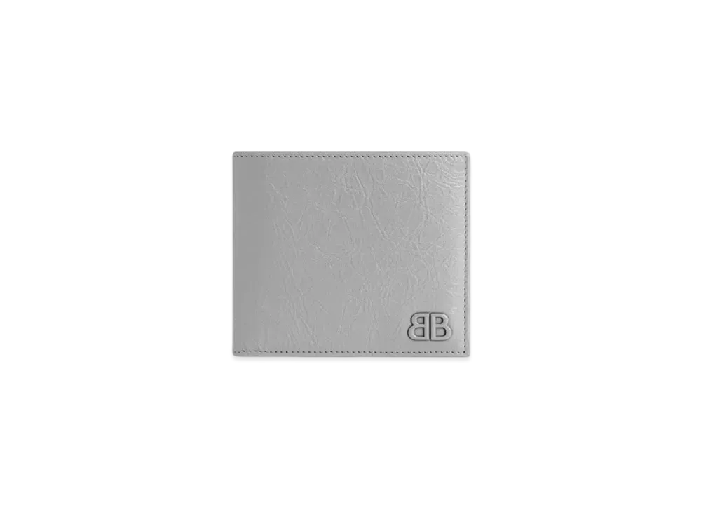 BALENCIAGA Monaco Square Folded Wallet "Gray"