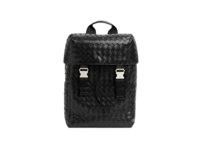 Bottega Veneta Intrecciato Flap Backpack "Black"