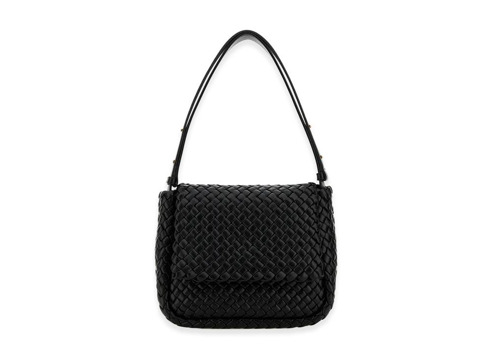 Bottega Veneta Intreccio Padded 1,0 NA19 Shoulder Bag "Black"