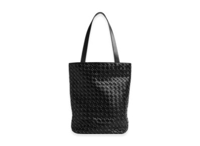 Bottega Veneta Small Intrecciato North-South Tote "Black/Natural"