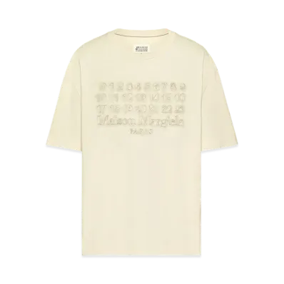 Maison Margiela Men's Embroidered Logo T-Shirt "Ecru"