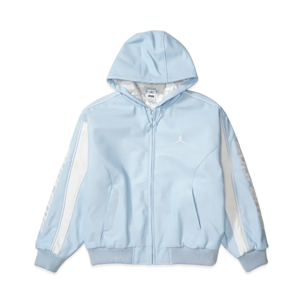 Supreme x Jordan Hooded Leather Jacket "Light Blue"