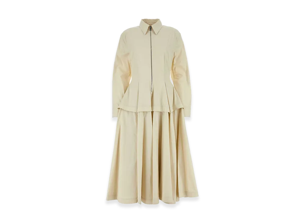 Bottega Veneta Women's Sand Cotton Blend Shirt Dress "Beige"