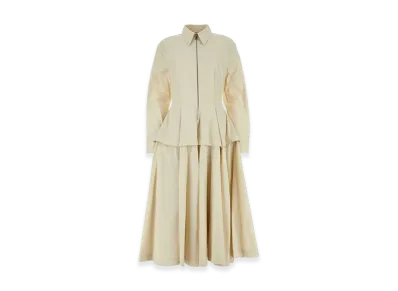 Bottega Veneta Women's Sand Cotton Blend Shirt Dress "Beige"