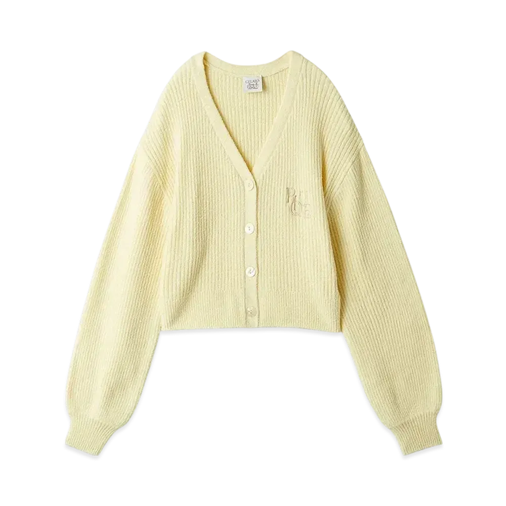 GELATO PIQUE Mother'S Day Rib Cardigan "Off White"