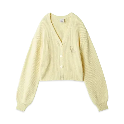GELATO PIQUE Mother'S Day Rib Cardigan "Off White"