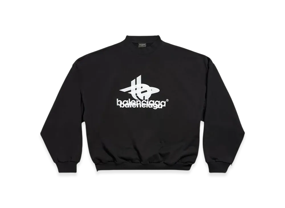BALENCIAGA Layered Sports Round Sweatshirt Oversized "Black"