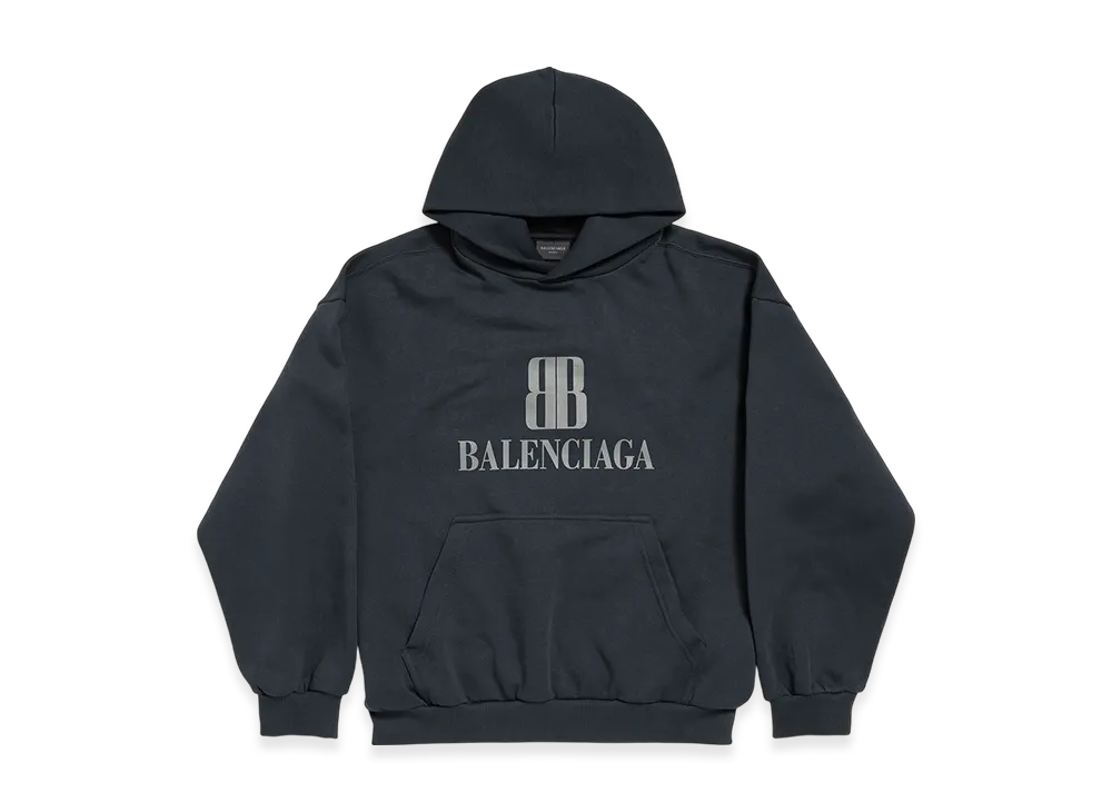 BALENCIAGA Men's Nano BB Hoodie Medium Fit "Fade Black"