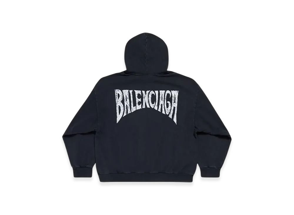 BALENCIAGA Hand-Drawn Medium Fit Hoodie "Black White"