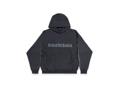 BALENCIAGA Stencil Type Medium Fit Hoodie "Black"