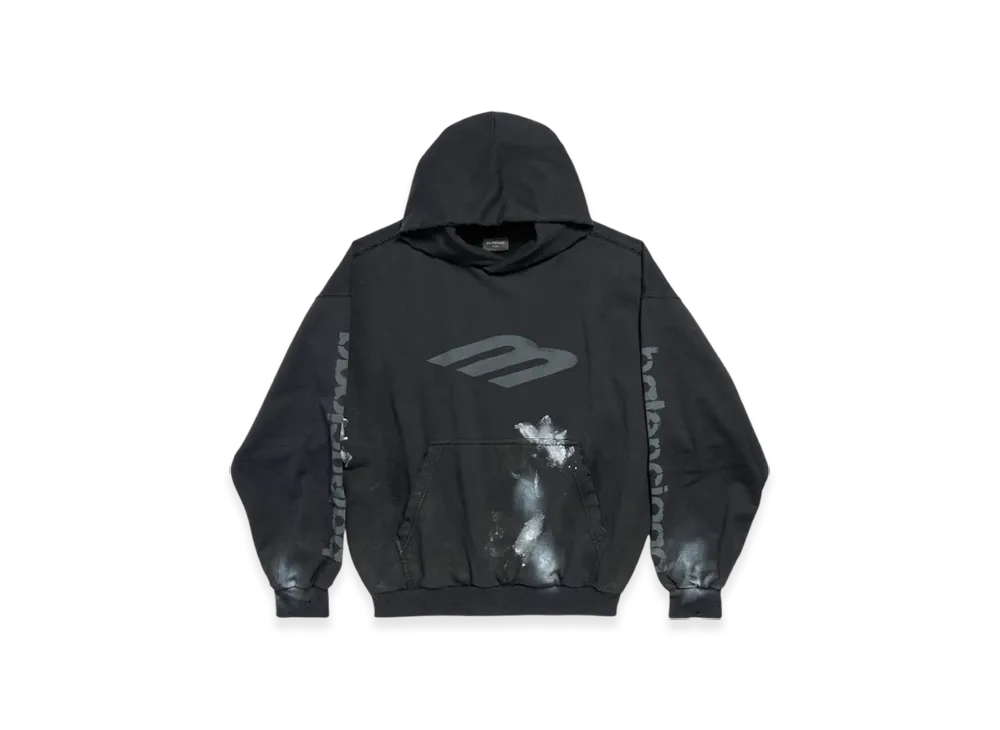 BALENCIAGA 3B Stencil Hoodie Medium Fit "Black"
