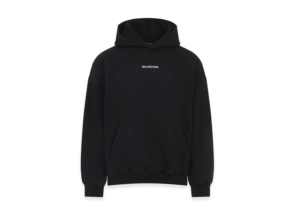 BALENCIAGA Logo Embroidery Hoodie "White/Black"