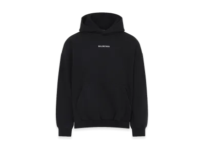 BALENCIAGA Logo Embroidery Hoodie "White/Black"