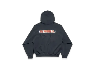 BALENCIAGA Taped Back Hoodie Medium Fit "Black"