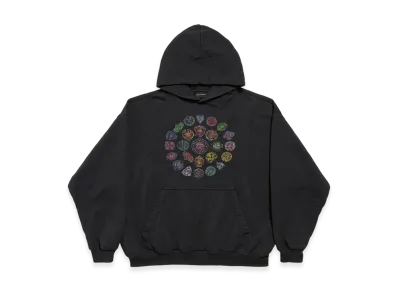 BALENCIAGA Spiral Crest Hoodie Medium Fit "Faded Black"