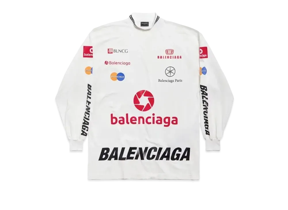 BALENCIAGA Top League Long Sleeve T-shirt Oversized "White"
