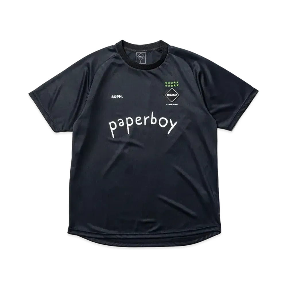 F.C.Real Bristol x paperboy 'FOOTBALL PACK' Short Sleeve Pre Match Top "Black"