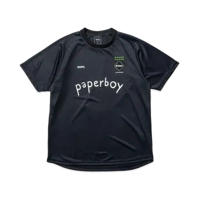 F.C.Real Bristol x paperboy 'FOOTBALL PACK' Short Sleeve Pre Match Top "Black"