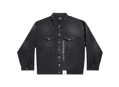 BALENCIAGA Denim Size Sticker Jacket "Black"