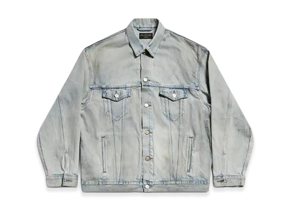 バレンシアガ バックフリップラージフィットデニムジャケット "ウォッシュインディゴ" 767951TDW144016