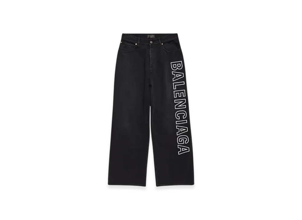 BALENCIAGA Outline Baggy Pants "Black"