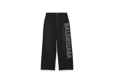 BALENCIAGA Outline Baggy Pants "Black"