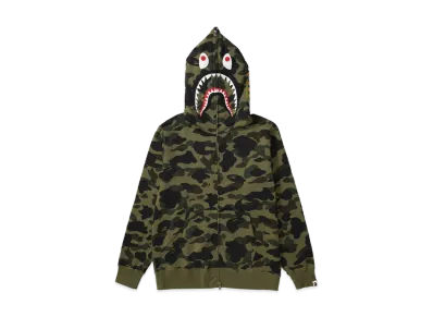 A BATHING APE 1St Camo Shark Full Zip Hoodie "Green"