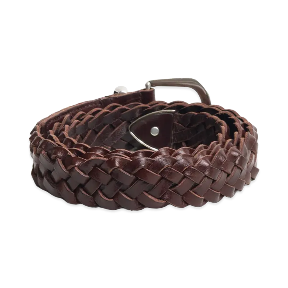 Stussy Braided Leather Belt "Brown"
