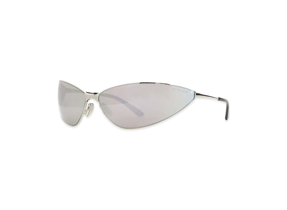 BALENCIAGA Silver Metal Razor Sunglasses "Silver"