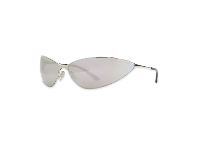 BALENCIAGA Silver Metal Razor Sunglasses "Silver"