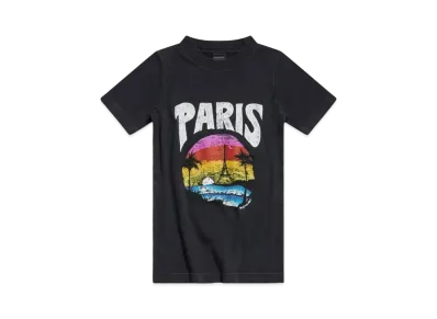 BALENCIAGA Women's Paris Tropical T-Shirt Fitted "Black"