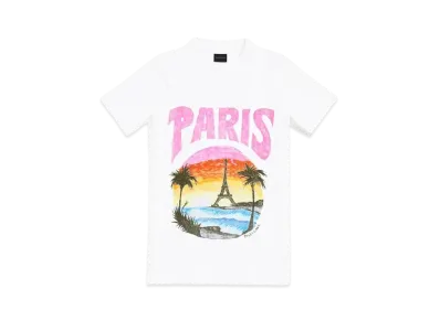 BALENCIAGA Women's Paris Tropical T-Shirt Fitted "White"