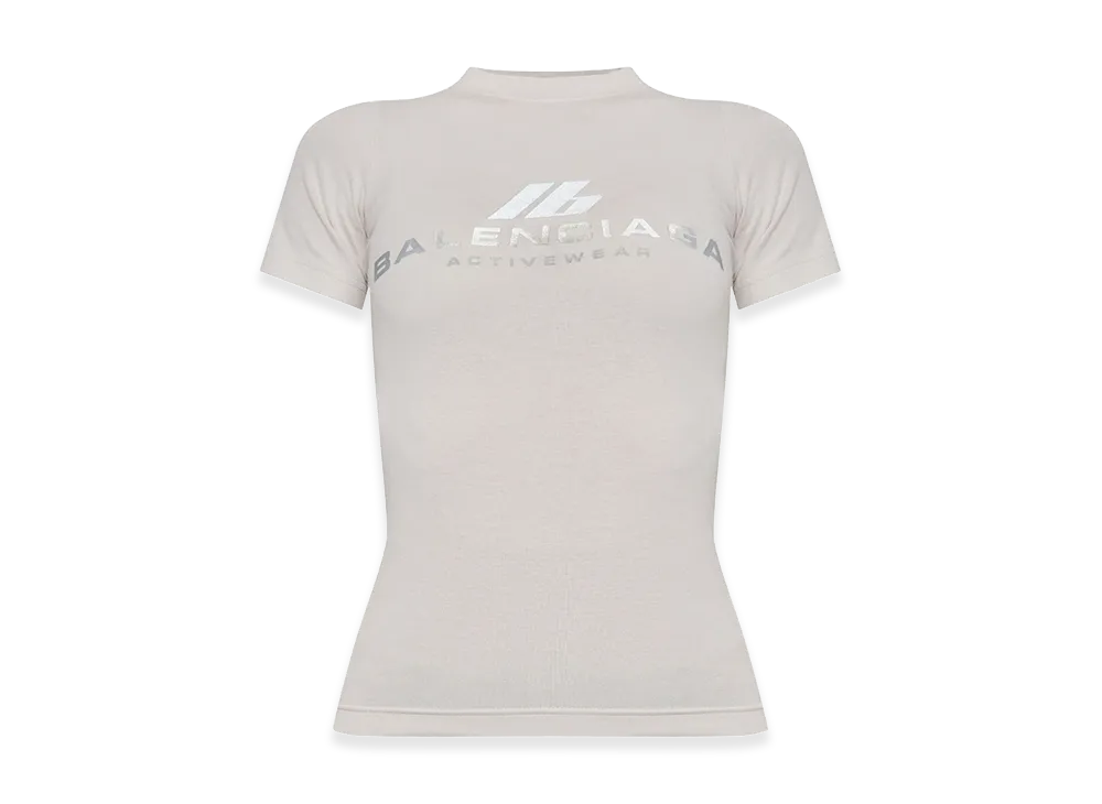 BALENCIAGA Women's T-Shirt Activewear Aderente "Off White"