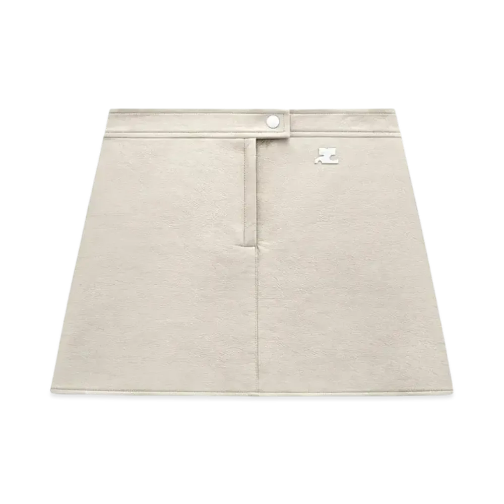 Courreges Reedition Vinyl Mini Skirt "Mastic Grey"