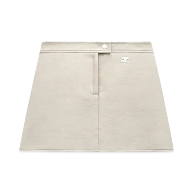 Courreges Reedition Vinyl Mini Skirt "Mastic Grey"