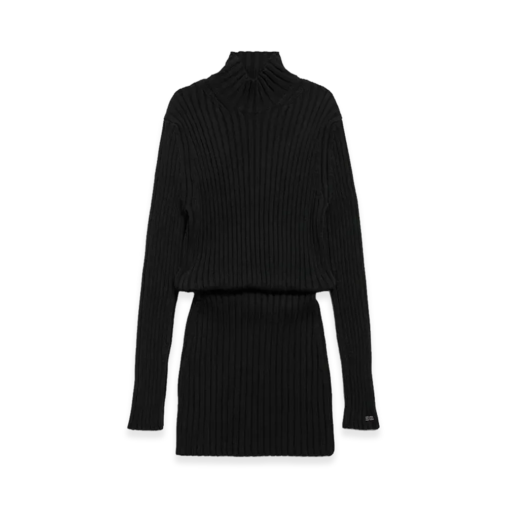BALENCIAGA Women's Hourglass Mini Dress "Black"